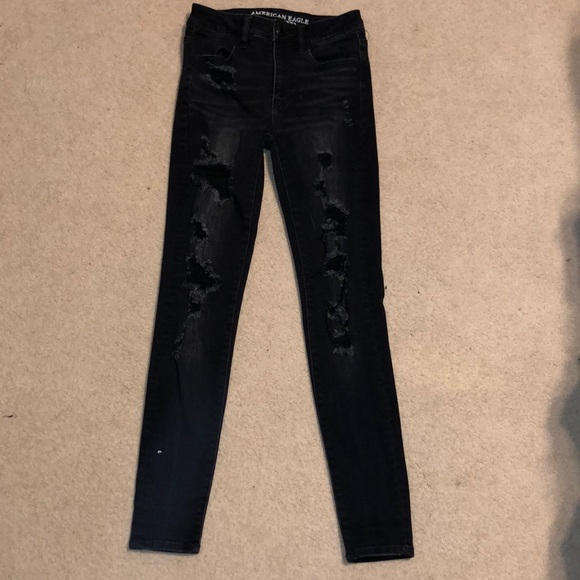American Eagle Outfitters Denim - American eagle size 2 black ripped skinny jeans